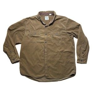 Men’s Red Head Corduroy Button Up Long Sleeve Shirt Sz 2XL